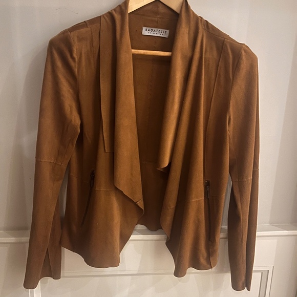Bagatelle faux suede draped Jacket, in colour  sienna - Picture 1 of 5